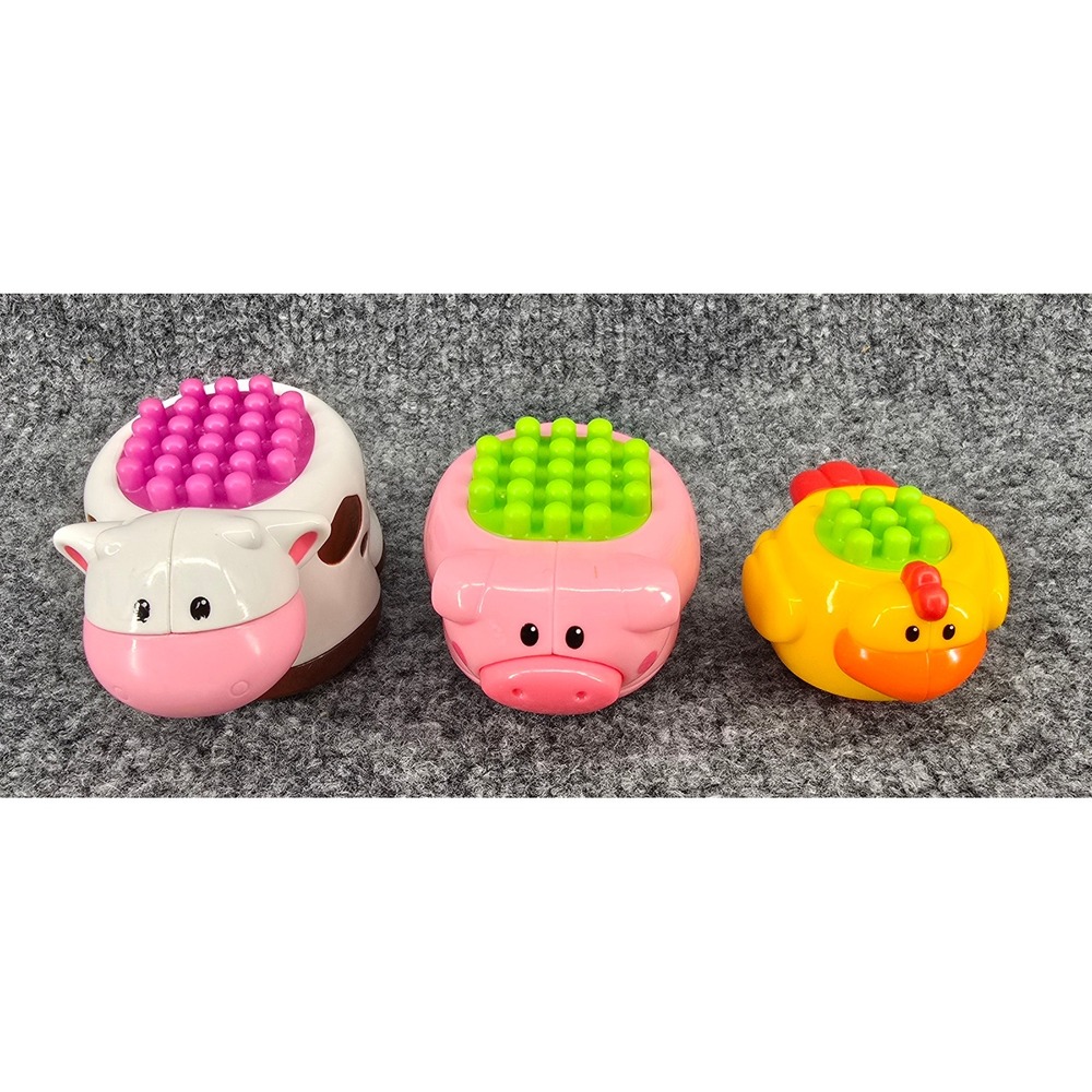 Fisher Price Shake and Stack Figures Lot of 3 Multicolor Farm Animals Vtg Y2K - Picture 5 of 11